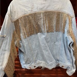 Helmut Lang bought from Barneys New York Blue Denim Jacket with beading